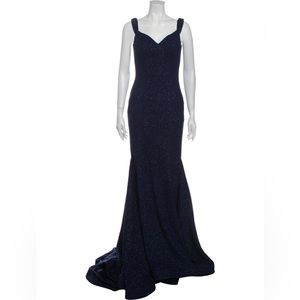 Jovani Navy blue gown size 4 with train, pageant / prom / formal dress
